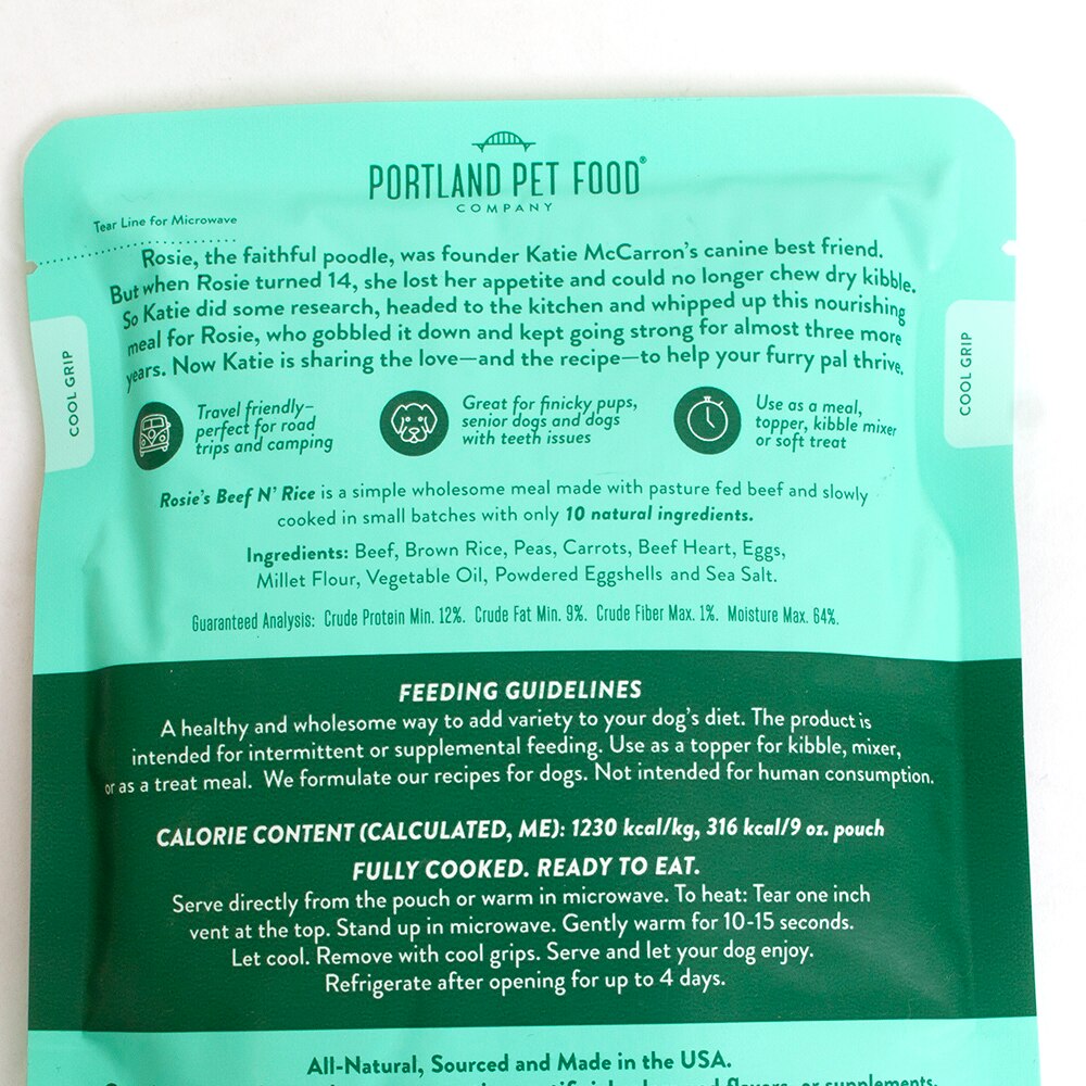 Portland, Pet Accessories, Gifts, Portland Pet Food, 9 ounce, Homestyle Meal, Rosie's Beef & Rice, 608129